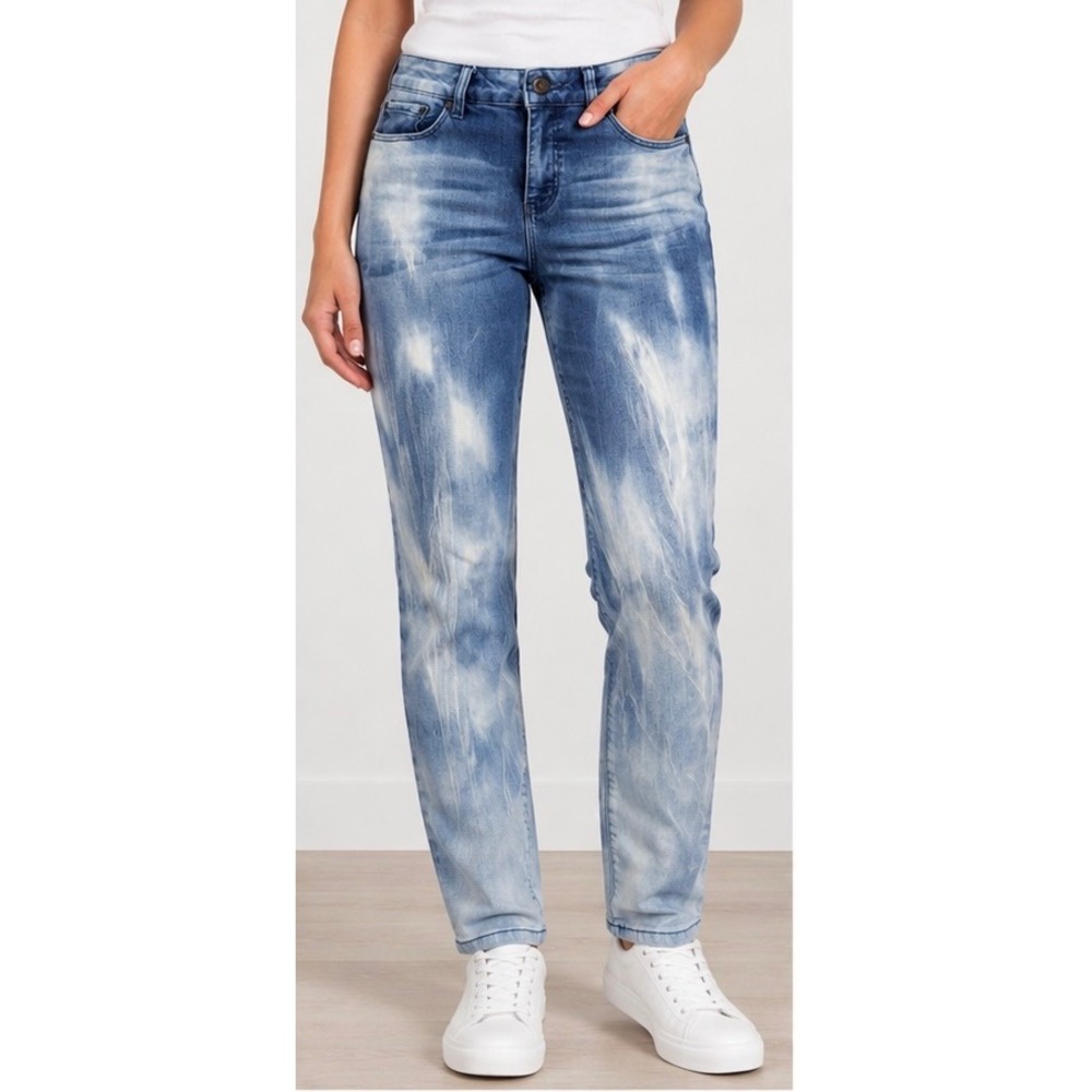 Earl Jean Skinny Ankle Jeans Acid Washed Bleached Stretch Denim Women's 10
